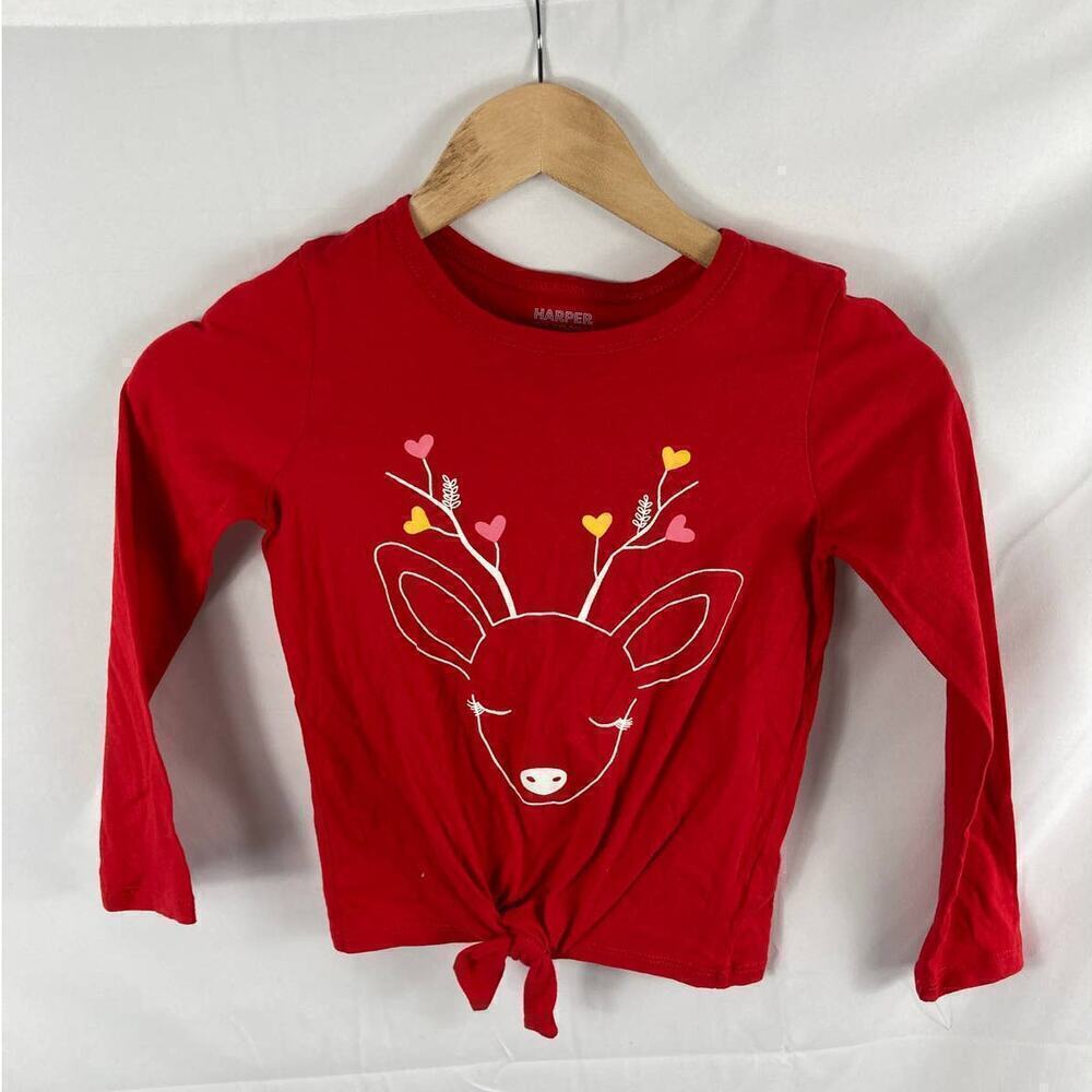 NWOT Harper Canyon Deer Tie bottom long sleeve tshirt size 6